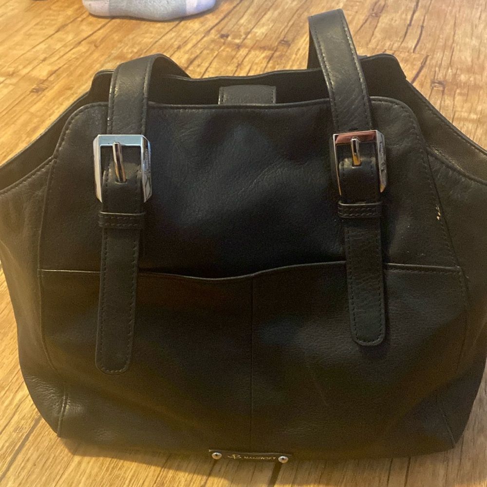 Black B. Makowsky Leather HOBO Bag